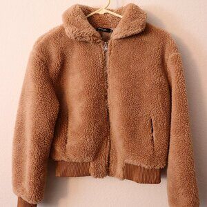 Nasty Gal Teddy Cropped plush jacket